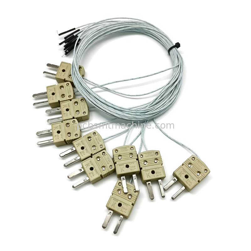 Type K Thermocouple Assembly with 80cm Length and 482°C Resistance for SMT Reflow Oven Temperature Testing