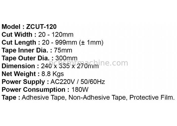 ZCUT-120 XLのサイズの粘着テープのための頑丈な自動テープ ディスペンサー機械